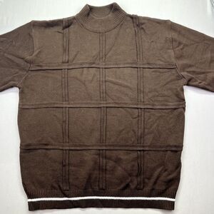 Vtg Sweater Mens 2XL Brown Cableknit Textured Pullover Dad Grandpa STUB Producti